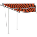 shumee Ročno zložljiva tenda s stebrički 3x2,5 m oranžna in rjava