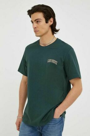 Bombažna kratka majica Les Deux zelena barva - zelena. Kratka majica iz kolekcije Les Deux. Model izdelan iz tanke