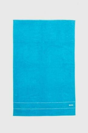 Brisača BOSS Plain River Blue 100 x 150 cm - modra. Brisača iz kolekcije BOSS. Model izdelan iz bombažne tkanine.