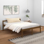 shumee Okvir za posteljo, medeno rjava, masivni borov les, 150x200 cm