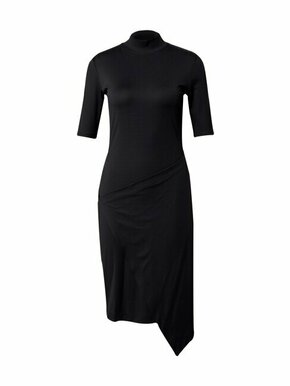 Calvin Klein Pletena obleka Hero Logo Hoodie Dress K20K206897 Črna Regular Fit