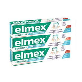 Elmex Belilna zobna pasta za občutljive zobe Sensitiv e Whitening Trio 3x 75 ml