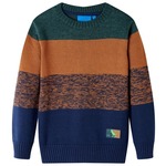 vidaXL Otroški pulover pleten večbarven 116
