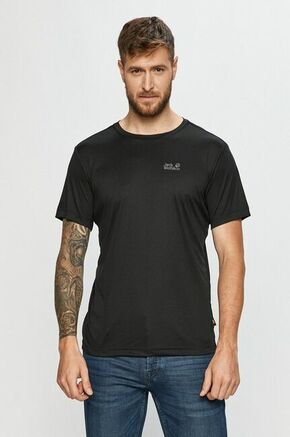 Jack Wolfskin kratka majica - črna. Kratka majica iz kolekcije Jack Wolfskin. Model izdelan iz tanke