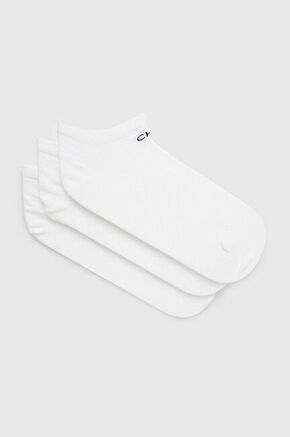 Calvin Klein nogavice (3-pack) - bela. Kratke nogavice iz zbirke Calvin Klein. Model iz elastičnega