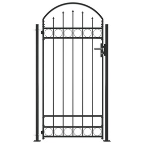 Vrata za ograjo zaobljena + 2 stebrička 105x204 cm