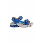 Geox otroški sandali - modra. Otroški sandali iz zbirke Geox. Model narejen iz kombinacije ekološkega usnja in tekstilnega materiala.