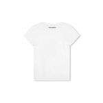Otroška kratka majica Karl Lagerfeld bela barva - bela. Otroške kratka majica iz kolekcije Karl Lagerfeld. Model izdelan iz tanke, elastične pletenine. Model iz zračne tkanine z visoko vsebnostjo bombaža.