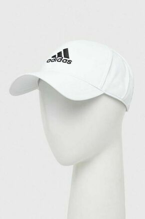 Kapa s šiltom adidas bela barva - bela. Kapa s šiltom vrste baseball iz kolekcije adidas. Model izdelan iz materiala z nalepko.