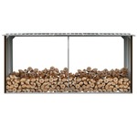 vidaXL Vrtna lopa za drva pocinkano jeklo 330x92x153 cm rjava