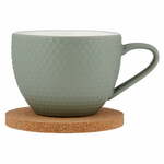 Zelena porcelanasta skodelica s podstavkom 350 ml Abode - Ladelle