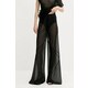 Hlače Rick Owens Lilies črna barva, LI01E4334OT - črna. Hlače iz kolekcije Rick Owens Lilies izdelane iz enobarvnega materiala. Poliester zagotavlja večjo odpornost na gubanje.