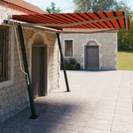 Vidaxl Avtomatsko zložljiva tenda s stebrički 4x3 m oranžna in rjava