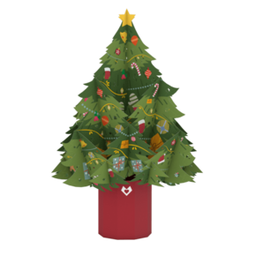 Lovepop XL pop-up voščilnica - Praznično božično drevo - 1 k.