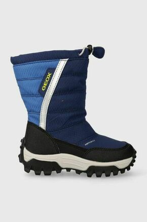 Otroški zimski škornji Geox Himalaya - modra. Zimski čevlji iz kolekcije Geox. Podloženi model izdelan iz kombinacije ekološkega usnja in tekstilnega materiala. Lahek in udoben model