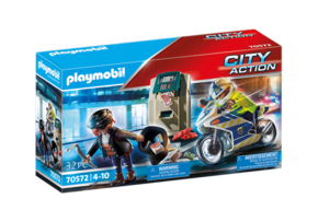 PLAYMOBIL City Action 70572 Policijsko motorno kolo: Lov na tatu z denarjem