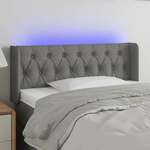 Vidaxl LED posteljno vzglavje temno sivo 93x16x78/88 cm blago