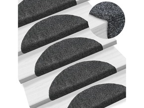 VIDAXL Samolepilne preproge za stopnice 10 kosov temno sive 56x17x3 cm