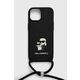 Etui za telefon Karl Lagerfeld iPhone 15 6.1 črna barva - črna. Etui za IPhone iz kolekcije Karl Lagerfeld. Model izdelan iz materiala z nalepko.