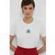 Bombažna kratka majica Tommy Hilfiger bež barva - bež. Kratka majica iz kolekcije Tommy Hilfiger, izdelana iz tanke, elastične pletenine. Model iz izjemno udobne bombažne tkanine.