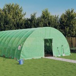 vidaXL Rastlinjak z jeklenim ogrodjem zelen 108 m² 18x6x2,85 m