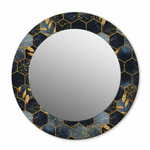 tulup.si Okroglo ogledalo s potiskanim okvirjem Šesterokotni marmor fi 70 cm