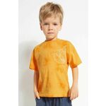 Otroška bombažna kratka majica Mayoral oranžna barva - oranžna. Otroški kratka majica iz kolekcije Mayoral. Model izdelan iz tanke, elastične pletenine.
