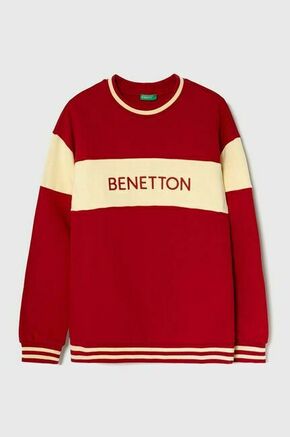 Otroški bombažen pulover United Colors of Benetton rdeča barva - rdeča. Pulover iz kolekcije United Colors of Benetton