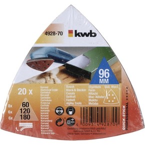 KWB samolepilni trikotni brusni papir za les in kovino