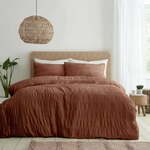 Oranžna posteljnina za zakonsko posteljo 200x200 cm Seesucker – Catherine Lansfield