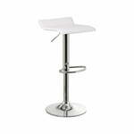 Beli barski stoli v kompletu z nastavljivo višino 2 ks iz umetnega usnja (višina sedeža 63 cm) – Casa Selección