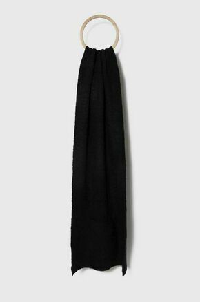 Šal s primesjo volne Silvian Heach črna barva - črna. Šal iz kolekcije Silvian Heach. Model izdelan iz enobarvne pletenine.