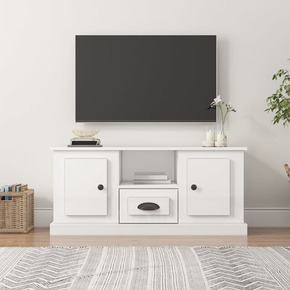 VidaXL TV omarica visok sijaj bela 100x35