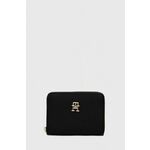 Denarnica Tommy Hilfiger ženski, črna barva - črna. Mala denarnica iz kolekcije Tommy Hilfiger. Model izdelan iz tekstilnega materiala.