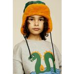 Otroška kapa Mini Rodini oranžna barva - oranžna. Otroška kapa iz kolekcije Mini Rodini. Model izdelan iz imitacije krzna.