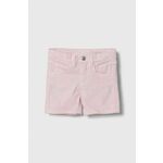 Otroške kratke hlače iz jeansa Guess roza barva - roza. Otroški kratke hlače iz kolekcije Guess. Model izdelan iz jeansa. Model iz izjemno udobne tkanine z visoko vsebnostjo bombaža.