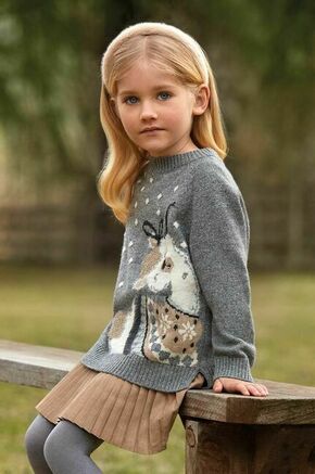 Otroški pulover Mayoral siva barva - siva. Otroške Pulover iz kolekcije Mayoral. Model z okroglim izrezom