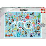 WEBHIDDENBRAND Disneyjeva 100-letna obletnica Puzzle - Liki 100 kosov