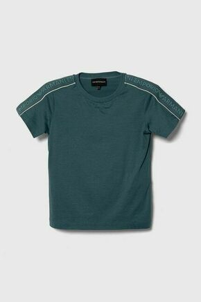 Bombažna kratka majica Emporio Armani turkizna barva - turkizna. Otroške kratka majica iz kolekcije Emporio Armani