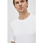 Kratka majica Guess moški, bela barva - bela. Kratka majica iz kolekcije Guess. Model izdelan iz elastične pletenine. Visokokakovosten, udoben material.