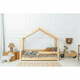 Otroška postelja iz masivnega bora v obliki hiške 70x160 cm v naravni barvi Mila RMW – Adeko