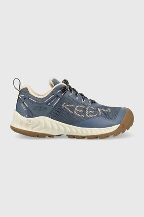 Čevlji Keen Nxis Evo WP ženski - modra. Čevlji iz kolekcije Keen. Model z vodoodpornim zgornjim delom.