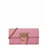 Torbica Pinko roza barva - roza. Majhna večerna torbica iz kolekcije Pinko. Model na zapenjanje, izdelan iz naravnega usnja.