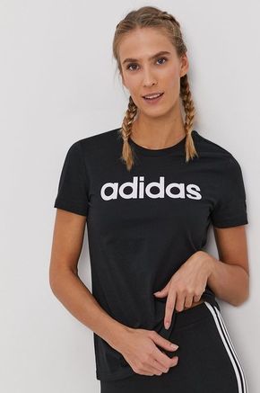 Adidas t-shirt - črna. T-shirt iz kolekcije adidas. Model izdelan iz tanke