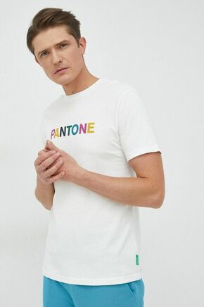 Bombažna kratka majica United Colors of Benetton bela barva - bela. Kratka majica iz kolekcije United Colors of Benetton. Model izdelan iz bombažnega materiala.