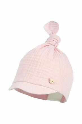 Otroška bombažna kapa Jamiks roza barva - roza. Otroški kapa iz kolekcije Jamiks. Model izdelan iz tanke pletenine.