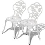 vidaXL Zunanji stol 2 kosa bele barve 41x49x81,5 cm liti aluminij