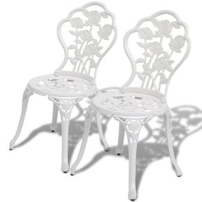 VidaXL Zunanji stol 2 kosa bele barve 41x49x81
