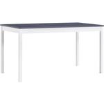 VIDAXL Jedilna miza bela in siva 140x70x73 cm borovina