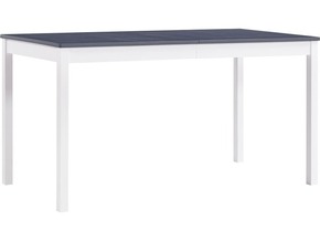 VIDAXL Jedilna miza bela in siva 140x70x73 cm borovina